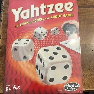 Hasbro Yahtzee Game with Red and White Design